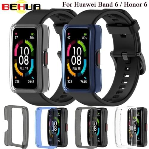 TPU Protective Case For Huawei Band 6 Screen Protectors Cover For Honor Band 6 Smartwatch Cases Frame Bumper Shell Accessories