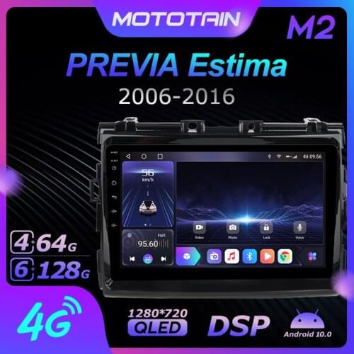1280*720 Android 10.0 Mototain Car Multimedia Auto Radio for Toyota PREVIA estima 2006 - 2016 4G LTE Audio GPS Player 8 Core