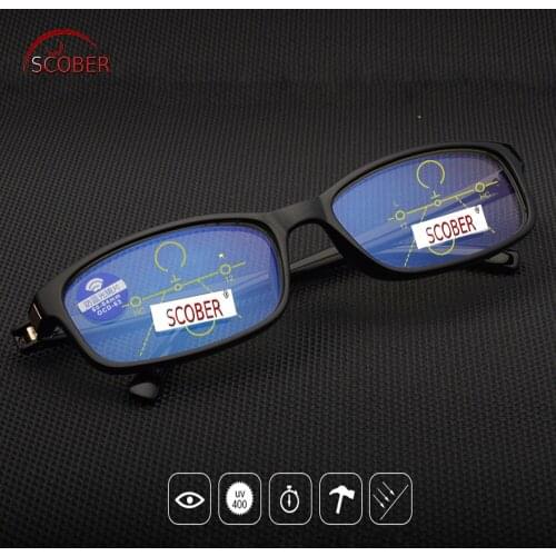 2019 = Scober Progressive Multifocal Reading Glasses Designer Hand Made Frame Eyeglasses See Near And Far Top 0 Add +1 To +4