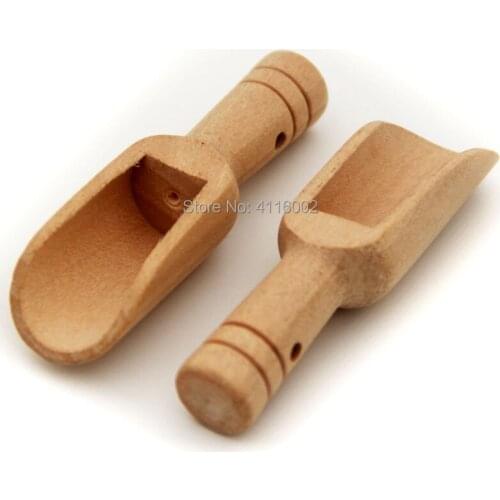 300pcs Mini Wood Scoops Wooden Tea Shovel Bath Salt Spoon Milk Powder Spoons