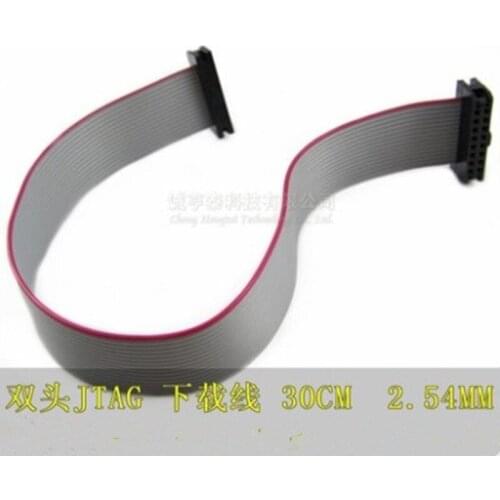 5pcs FC-10P 2.54mm Pitch JTAG AVR Download Cable Wire Connector Gray Flat Ribbon Data Cable 28AWG 300V FC-10P 30cm