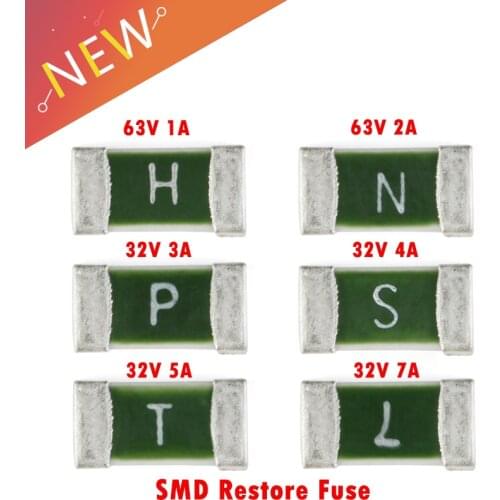 50Pcs/lot A One Time Positive Disconnect SMD Restore Fuse 1206 1A 2A 3A 4A 5A 7A