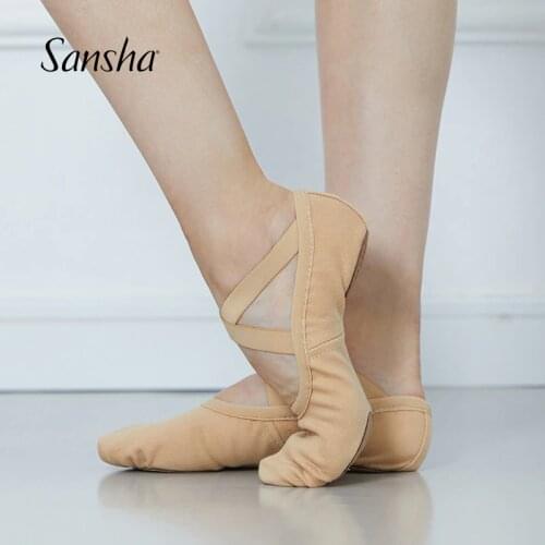 Sansha Adult Ballet Shoes Stretch Canvas Elastic Strap With Drawstring Ballet Slippers Girls Ladies Men Dance Shoes M007