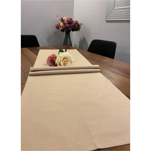Beige Color Runner Wedding Christmas Decoration Tablecloth Luxury