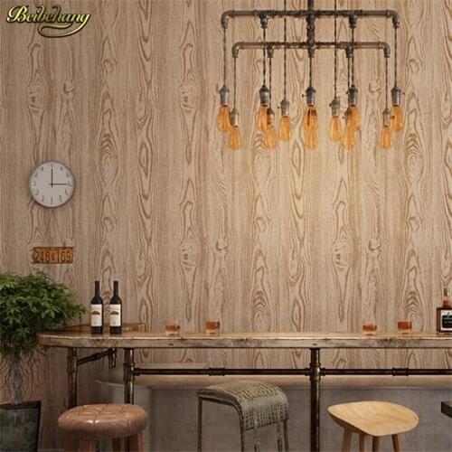 Beibehang American retro to do the old personality wood wood wallpaper living room hotel clothing shop papel de parede