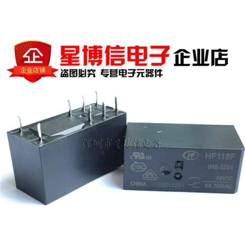 Free Shipping 5PCS HONG FA HF115F-048-2ZS4 JQX-115F-048-2ZS4 48VDC DIP-8 8A250VAC 100% NEW