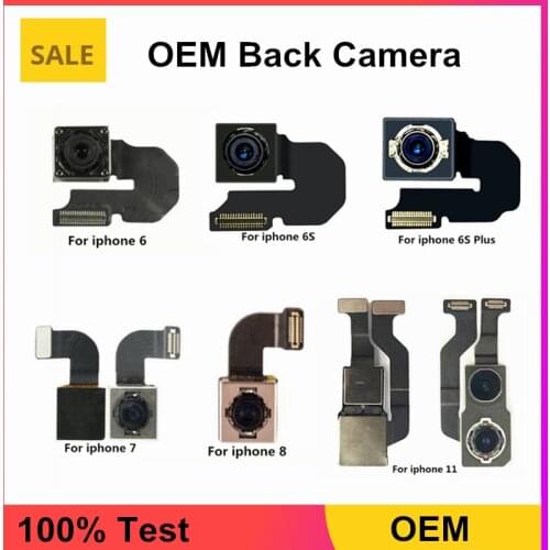 Biipaer Original Tested Back Rear Camera For iPhone X XR XS 5S SE Back Camera Main Sensor Flex Cable For iphone 6 6S 7 8 Plus 11