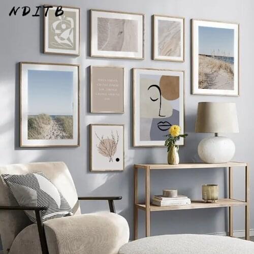 Bohemia Abstract Wall Art Print Nordic Landscape Poster Beach Lake Grass Canvas Painting Scandinavian Home Decorative Picture