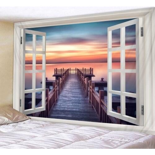 Beautiful Sunset Bridge Printed Large Wall Tapestry Cheap Hippie Wall Hanging Bohemian Wall Tapestries Mandala Wall Art Decor