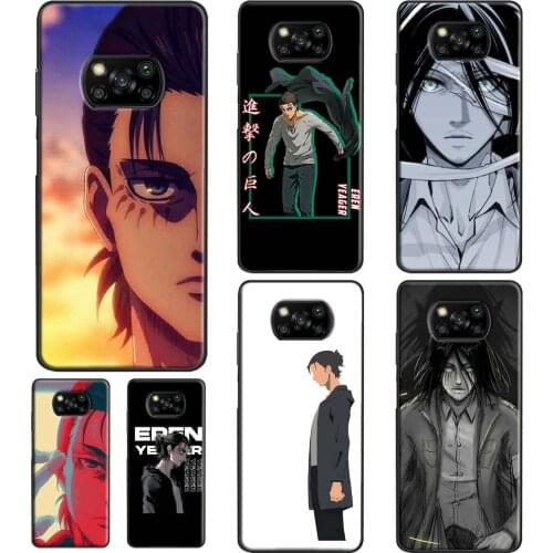 Attack On Titan Eren Jaeger Phone Case For POCO X3 Pro M3 F2 F3 Cover For Xiaomi Mi 11 Ultra 10T Pro Mi Note 10 Lite