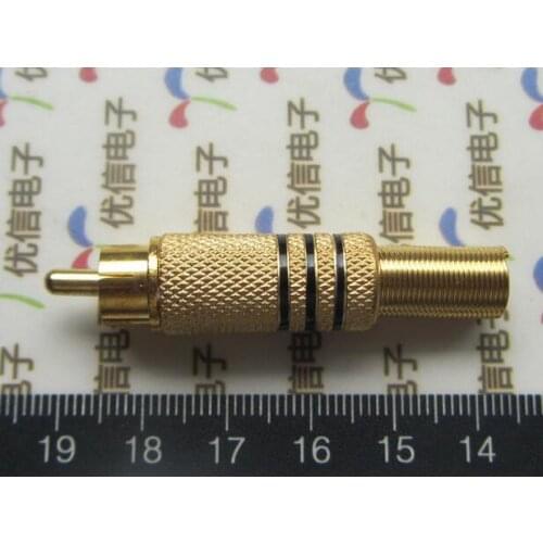 Black gold plated audio and video male plug