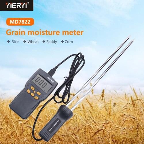 Yieryi New MD7822 LCD Display Digital Grain Moisture Meter Humidity Tester Contains Wheat Corn Rice Moisture Test Meter