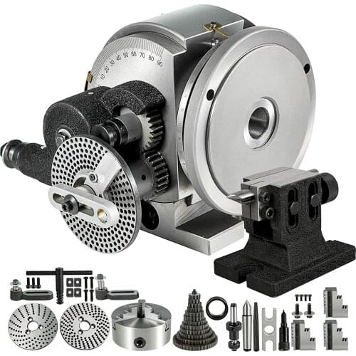 Dividing Head BS-2-8"/200MM Indexing Head Milling Universal 8" 3-Jaw Chuck Set with Index Plates Tailstock for Milling Machine