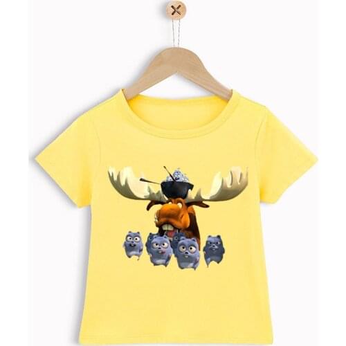 Newly boys t-shirt cute grizzly bear graphic print trendy kids shirt summer fashion hip-hop t shirt for boys tumblr clothes