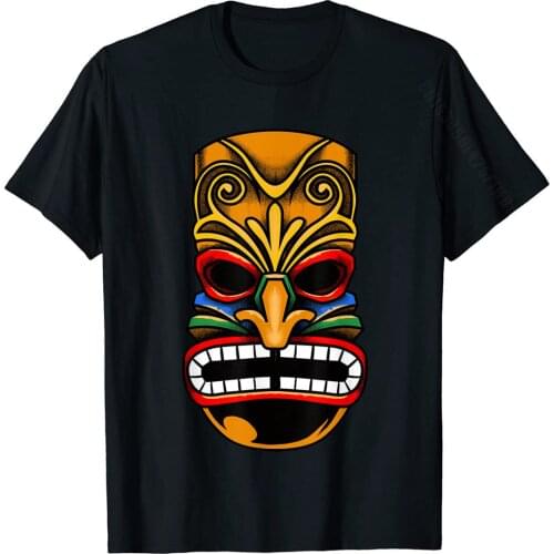 Tiki T-Shirt Hawaiian Vacation Luau Hawaii Tiki Mask Tee Cotton Casual Tops T Shirt Graphic Men T Shirts Casual