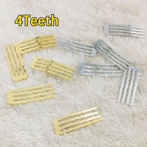 12pcs/lot 4 Wave teeth Metal comb 16*36mm,High quality Plated with none nickle and none lead Hair Comb,Hair accessories DIY