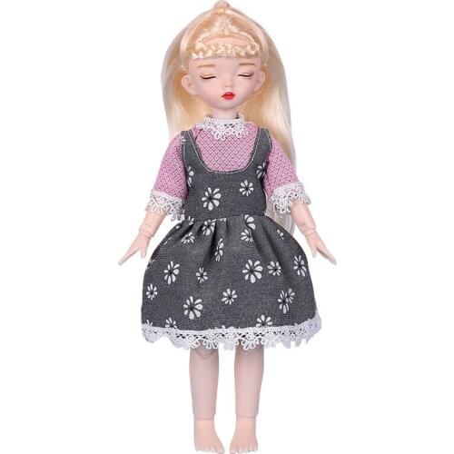 Closed Eyes 32cm BJD Doll Toys With Clothes Shoes Cute Figure 25 Movable Joints Dolls Toy For Girls Gift with Box