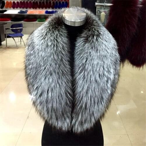 2021 new hot natural silver fox fox fur Unisex fur scarf fox fur scarf large fur fashion warm
