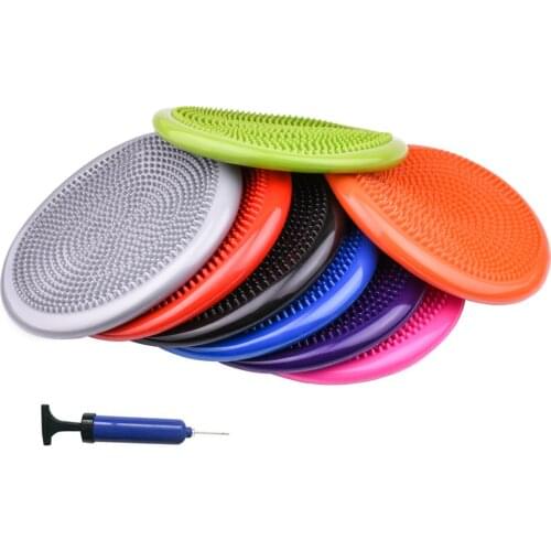 Yoga Ball Massage Balance Board Pad With Air Pump Inflatable Stability Pilates Equipment Fitness Disc Exercise Home Gym