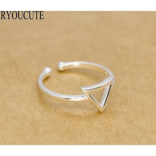 New Silver Color Triangle Rings for Women Adjustable Size Rings Fashion Wedding Jewelry