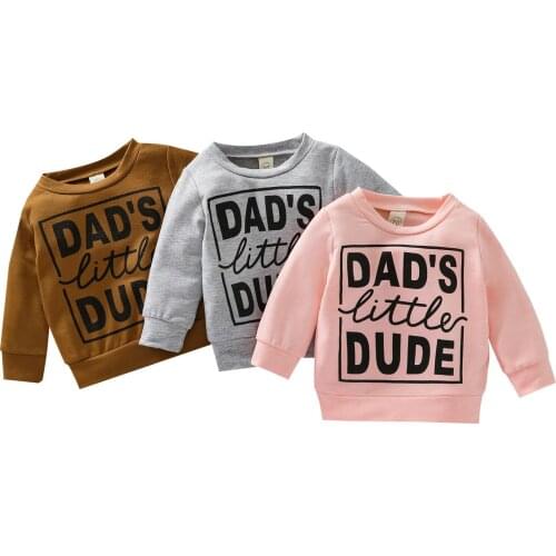 Autumn Unisex Baby Girls Boys Letter Print Sweatshirt Loose Fit Long Sleeve O-neck Pullover Spring Fall Clothes