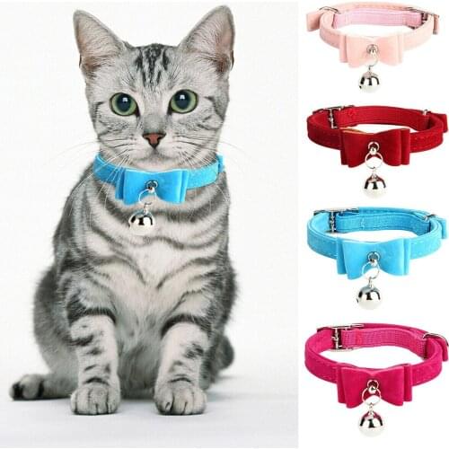 Cat Collar With Bell Bow Collar For Cats Kitten Puppy Leash Collars For Cats Pet Cat Collars Leashes Lead Pet Supplies