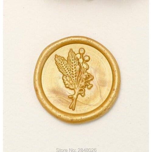 Wheat Wax Seal Stamp,plant seals,wedding gift, wood wax stamp,party seal