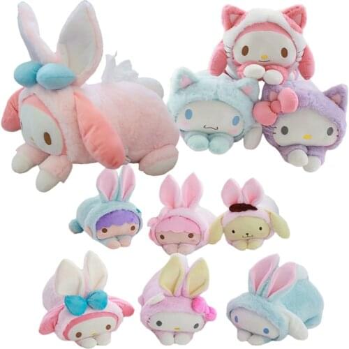 32*20cm Cartoon Transform Kitty/whit dog Warmer plush Cushion/Pillow Cute Melody/KT/Pig Tissue Box Kids/Girl Birthday Gifts