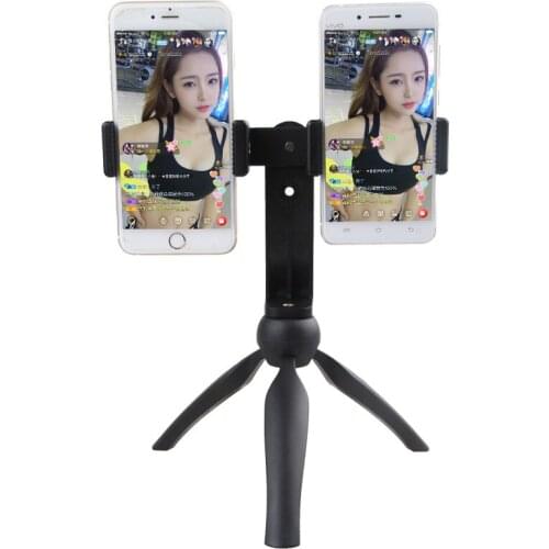 Portable Mini Tripod with Dual-position Bracket Phone Holder Stand Support Tripod for Iphone Xiaomi Phones Video Bloggers