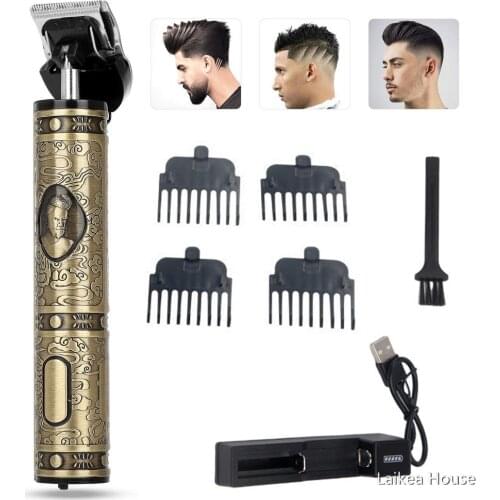 Professional Mens Hair Clippers Shaver Trimmers Machine Cordless Beard Electric Hair Clippers Low Noise With 4 Guide Combs 5W