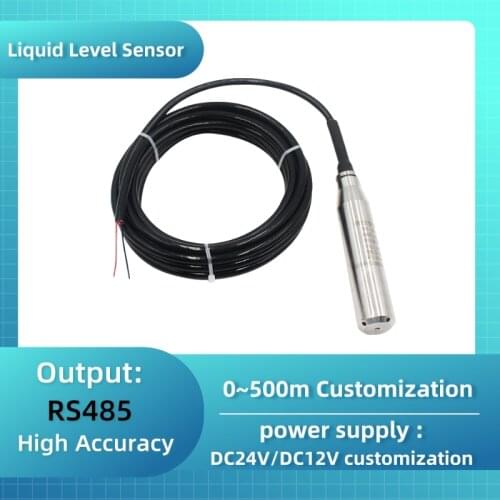 RS485 Output Hydrostatic Pressure Level Sensor Water Liquids Level Transmitter Submersible Sensor 1m 2m 3m 4m 5m ~ 500m Range