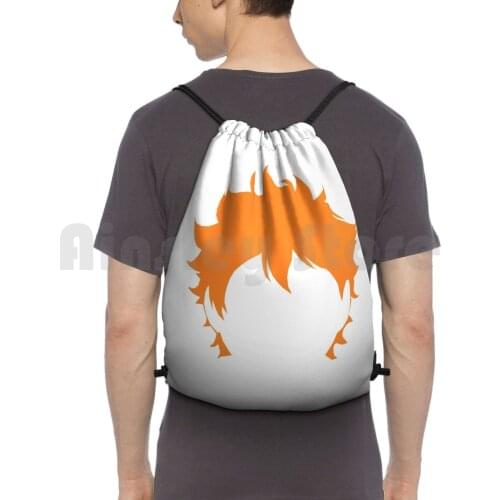 Haikyuu Hinata Backpack Drawstring Bag Riding Climbing Gym Bag Haikyuu Volleyball Anime Manga Hair Colour Cutout Character