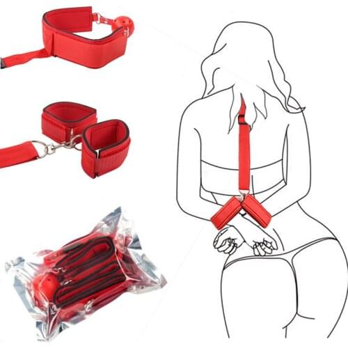 Adult Sex Toys For Woman Couples Slave Neck Handcuffs Nylon Games BDSM Bondage Restraints Collar Fetish Sex Shop For Cosplays