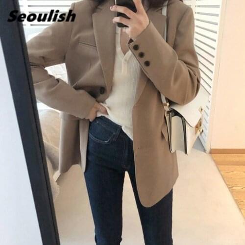 Женские пиджаки блейзеры Seoulish China At AliExpress