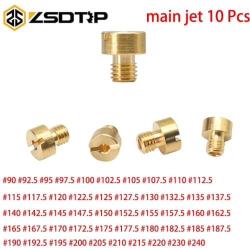 ZSDTRP 10 Pieces Main Jet Hexagon Motorcycle Main injector nozzle For HSR42 HSR45 RS34 RS36 TM33 TM36 VM16 VM29 VM33 Carburetor