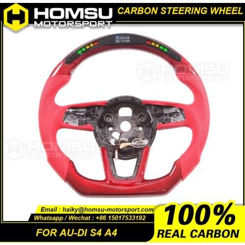 LED display Carbon Fiber Flat Bottom Steering Wheel For audi 2018 A4 LED display Carbon Fiber Flat Bottom Steering Wheel