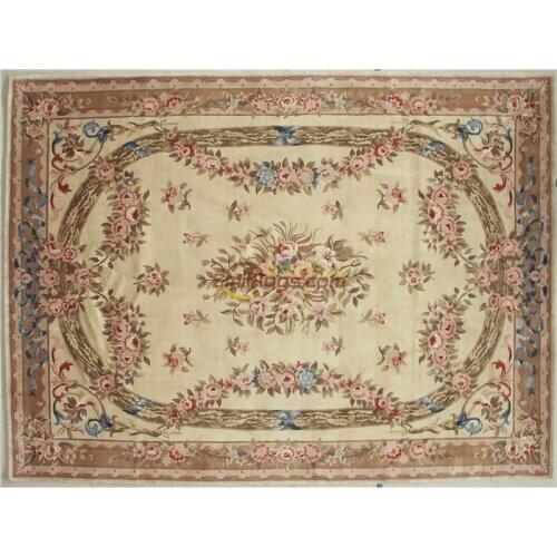 Thick And Plush European Savonnerie Rug Thick And Plush Handknotted Savonnerie Neo Classic Design Rug Handmade Livingroom