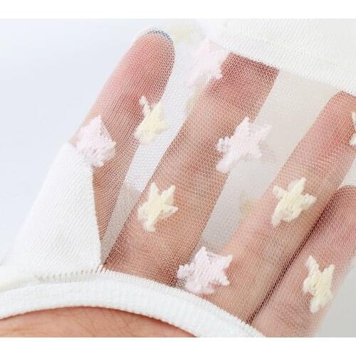DONG AI 1 Pairs Summer Thin Star Socks Transparent Sock Heel Hollow Out Invisible Lace Boat Sox Invisible Elastic Ankle Socks