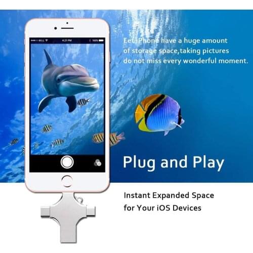 IPhone USB Flash Drive 16GB 32GB Type-C USB Flash 3.0 Pendrive 64GB USB Stick 128GB Memory Stick For iPhone Android PC 256 GB