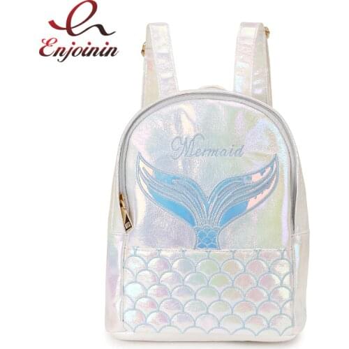 Fashion Symphony Mermaid Design Pu Leather Mini Female Backpack Shoulder Bag Zipper Travel Bag School Bag For Young Girl Bag