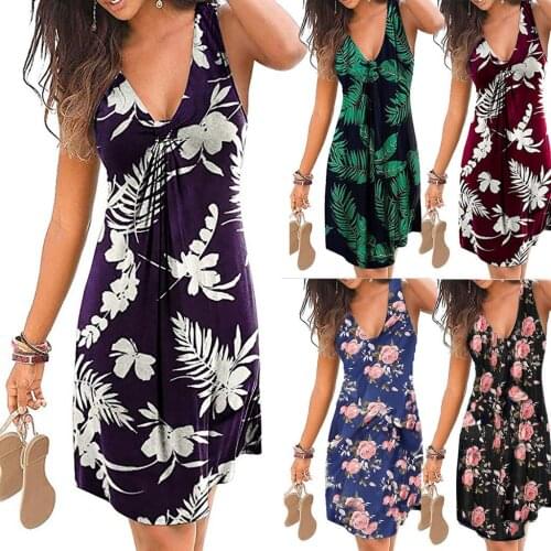 European and American Plus Size Dress Spring and Summer 2021 New Female Cross Border Sexy V Neck Rose Print Dress