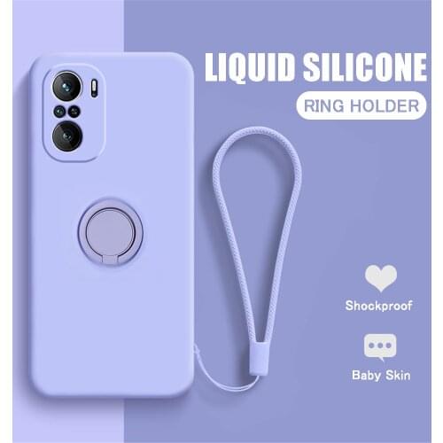 LOVECOM Liquid Silicone Magnetic Ring Holder Case For Xiaomi Mi POCO F3 X3 Pro NFC 10T 10 Lite Redmi Note 10 9 Pro 9S 10S Cover
