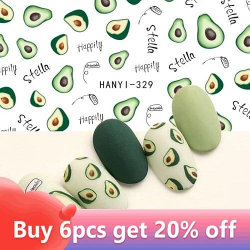 1 Sheet Fruits 3D Nail Art Stickers Jellyfish Self-adhesive Decals Accessories Manicure Gel Polish Tips Decoration