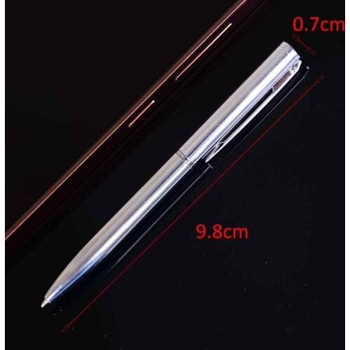 1pc Mini Metal Ballpoint Pen Rotating pocket-size Pen Portable Ball Point Pen Small Oil Pen Exquisite Brief