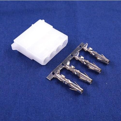 100 Sets 4 Pin D Shape Plug Housing Male + Female Crimp Wire Terminal Pins for 8981 IDE 4 Pin D ATX / EPS Power Connector