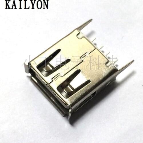 100pcs Advantage USBA type 4P female mouth, straight in 180 degrees, durable, cheap, vertical USB, roll edge power interface, Ha