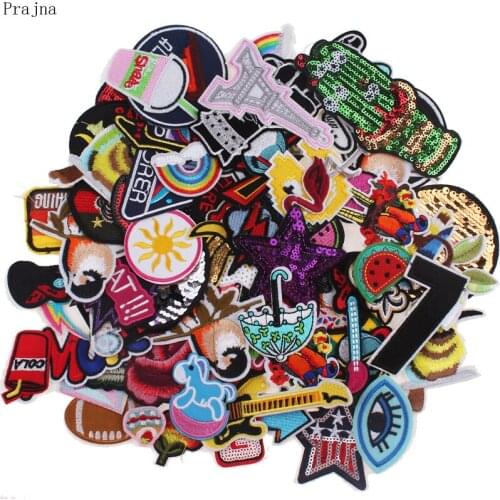 20Pcs & 30Pcs Cartoon Embroidered Patches For Clothes Iron/Sew On Patches Random Mixed Patch Set Cute Patches Applique Stickers