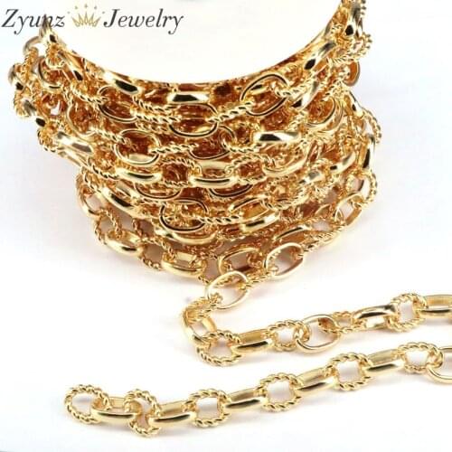 3 Meters, Heavy Circle Rolo Chain 12x16mm Gold Thick Chains for Punk Rock Jewelry Making