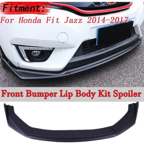 3Pcs Car Front Bumper Lip Body Kit Diffuser Deflector Spoiler Splitter Lip Guard For Honda For Fit 2014 2015 2016 2017