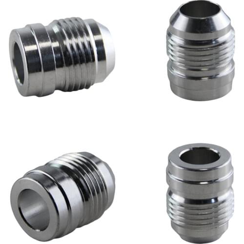 4pcs AN -10 AN10 Male Aluminium Adapter Weld Bung Nitrous Hose Fitting Tank Cell silver